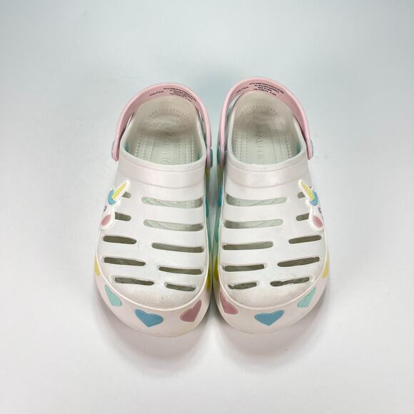 Nautica Clogs White Pink Unicorn Hearts Platform Slip On Shoes Youth Size 13 - Picture 6 of 10